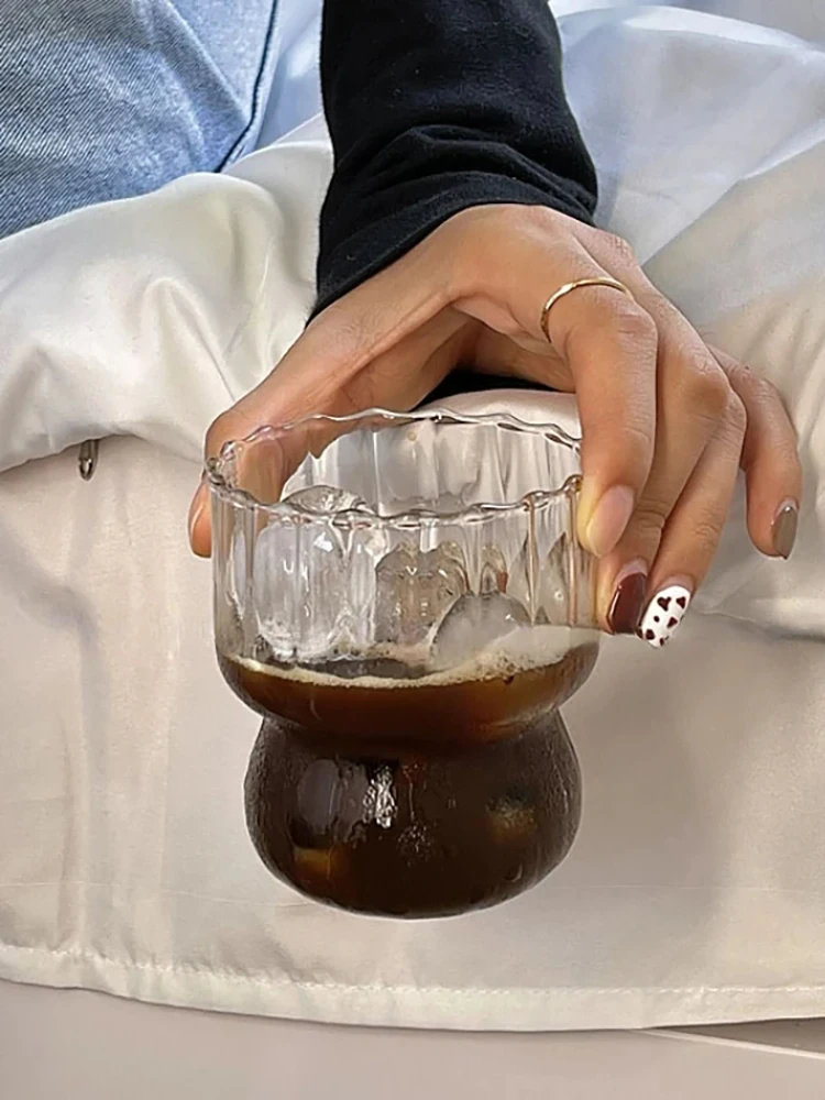 

Fat Beep Glass Retro Coffee Mug Glass Cups High Temperature Resistant Water Cup Breakfast Milk Latte Cup Cute Drinking Utensils