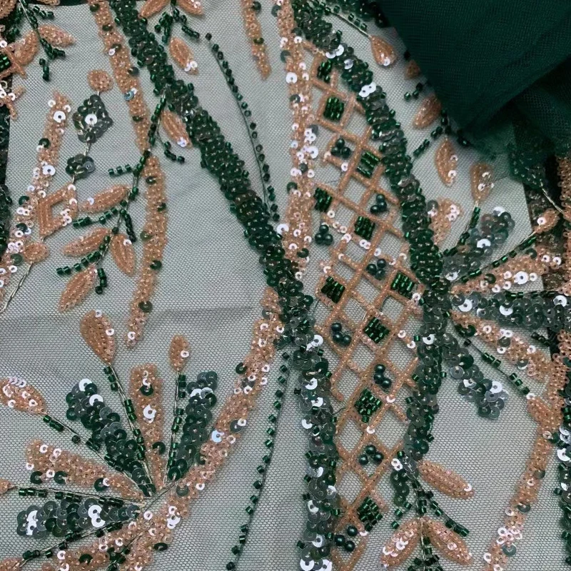 

Высококачественная африканская тяжелая ткань ручной работы 2022, роскошный Тюль с бисером, кружевная ткань, французский для женского свадебного платья A03