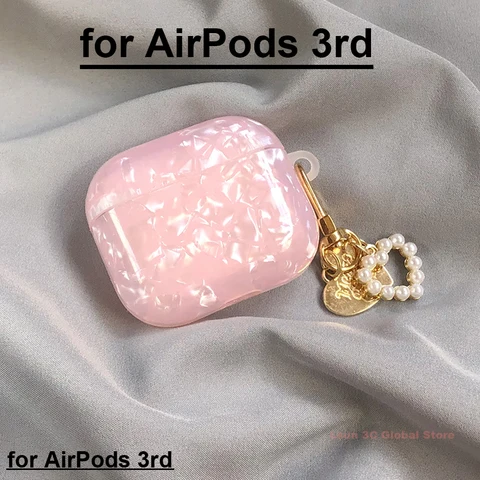 Роскошный Жемчужный чехол для девочек чехол для Apple Airpods 1 2 3 чехол для AirPods Pro Чехол с брелоком аксессуары для наушников футляр для наушников