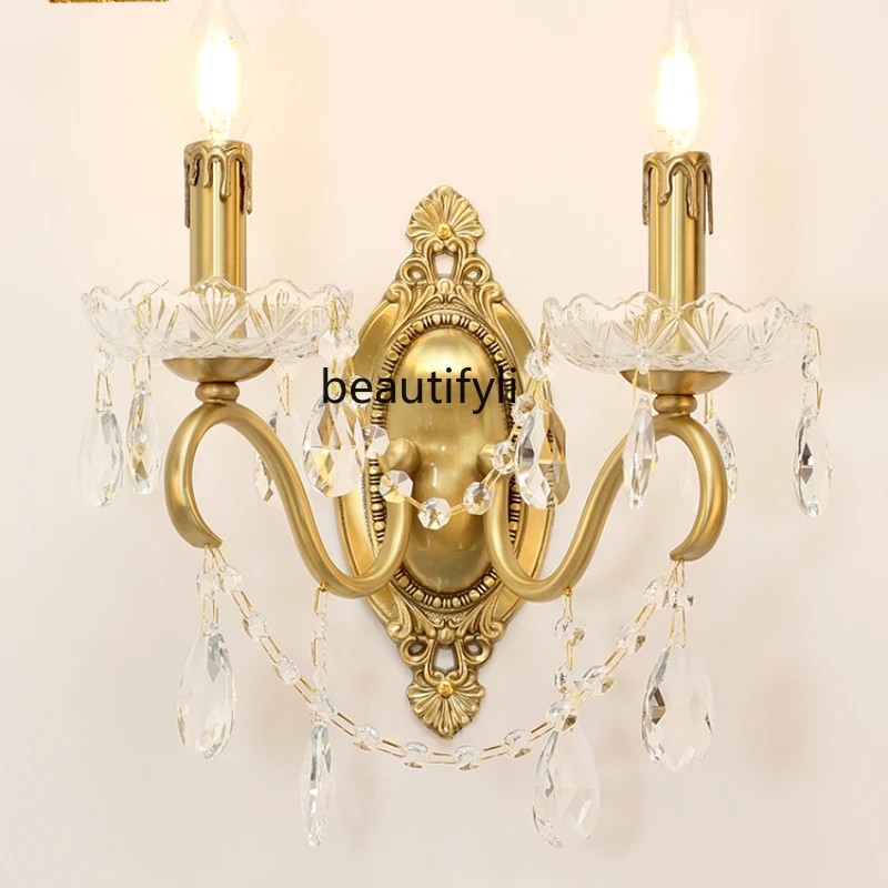 

CXH Хрустальный настенный светильник для спальни, прикроватный настенный светильник для лестницы, зеркальный передний светильник для коридора