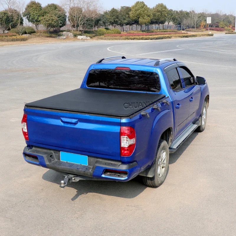 Фото Чехол на кровать для пикапа, мягкий складной чехол Hilux Vigo Tonneau для chevy silverado mitsubishi Triton ford Raptor F150 №2