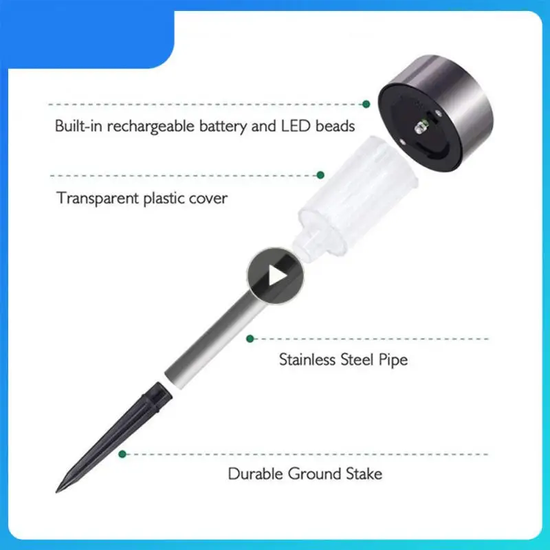 

Waterproof Decorative Light Stainless Steel Garden Lamp Universal Durable Standard Lamp Outdoor Lighting Solar Lawn Light 1/12