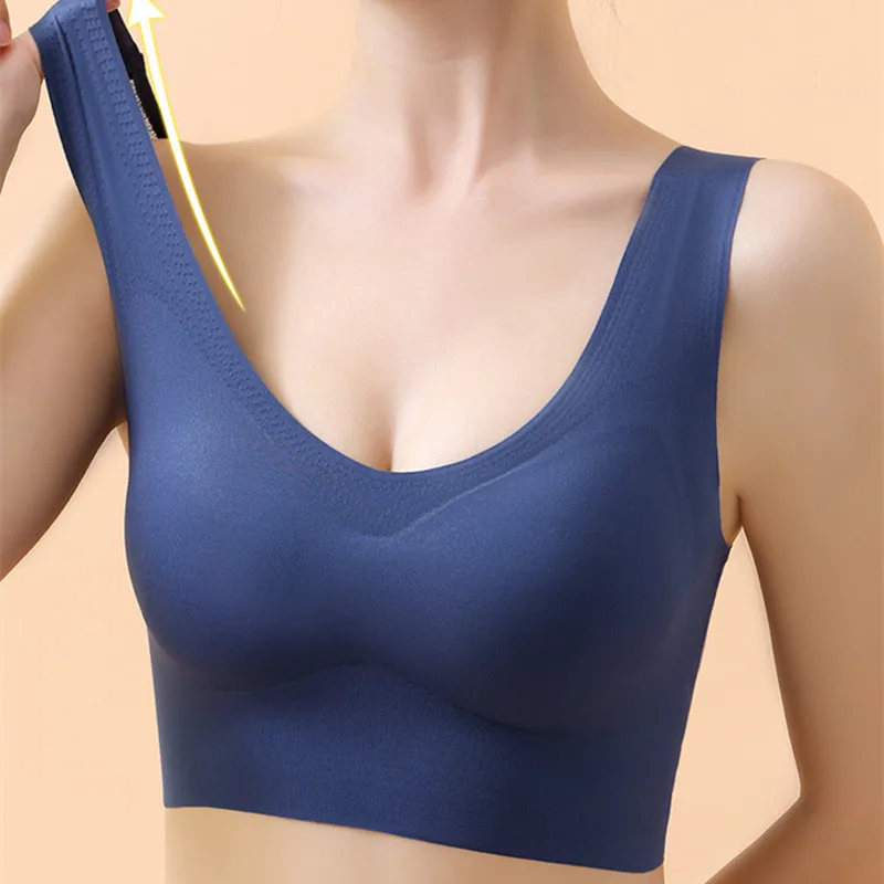 

Sports Bra For Women Latex Bra Push Up Bra Seamless Bralette Breathable Brassiere with Padded Underwear Yoga Bra Female Lingerie