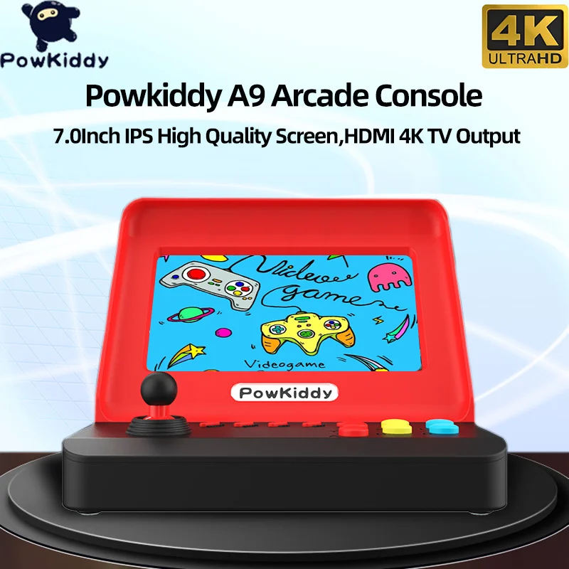 

Powkiddy A9 New Arcade Video Game Console 7Inch HD IPS Big Screen Joystick Retro Arcade TV Gaming Console 11Simulators Kids Gift