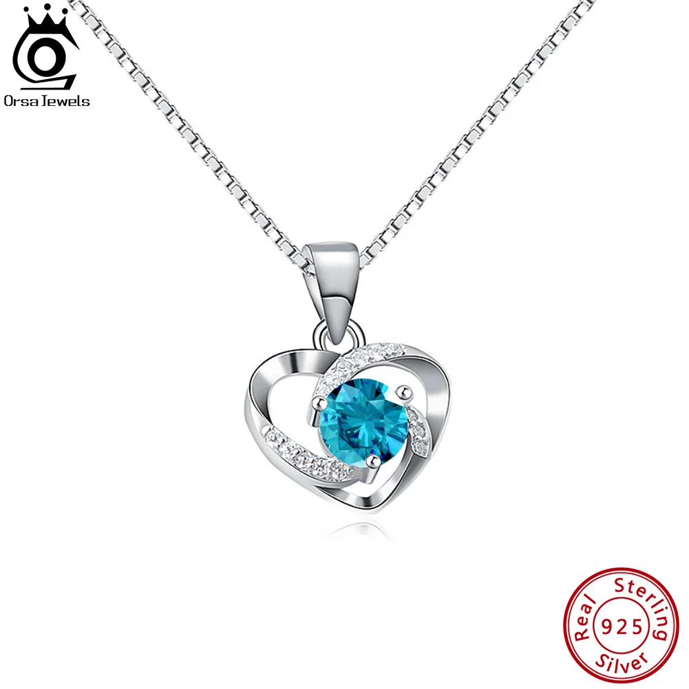 

ORSA JEWELS Fashion 925 Sterling Silver Infinity Love Pendant Necklace with AAAA Cubic Zirconia for Women Party Jewelry SN326