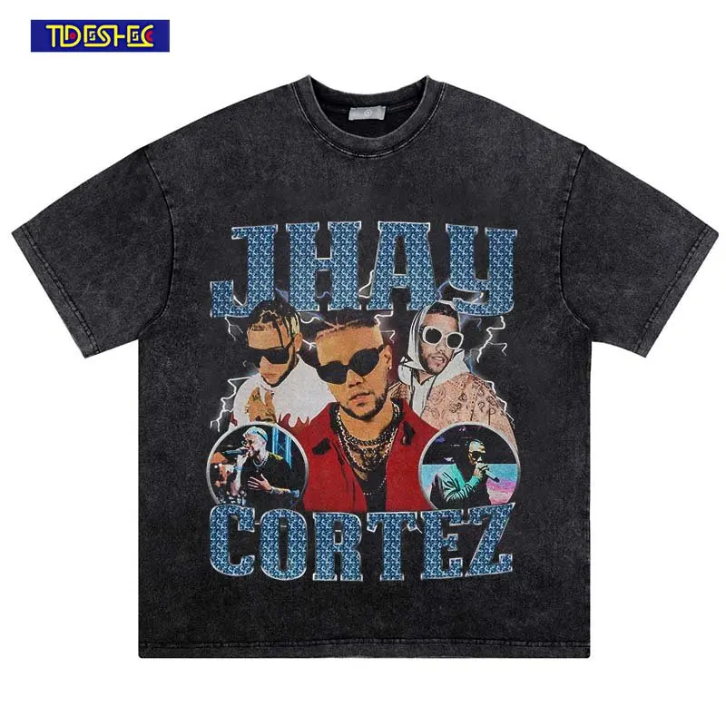 

Hip Hop Streetwear Rapper Graphic Print T-shirt Men Casual Crew Neck Vintage Oversized Short Sleeve Tee Shirt Unisex Cotton Tops