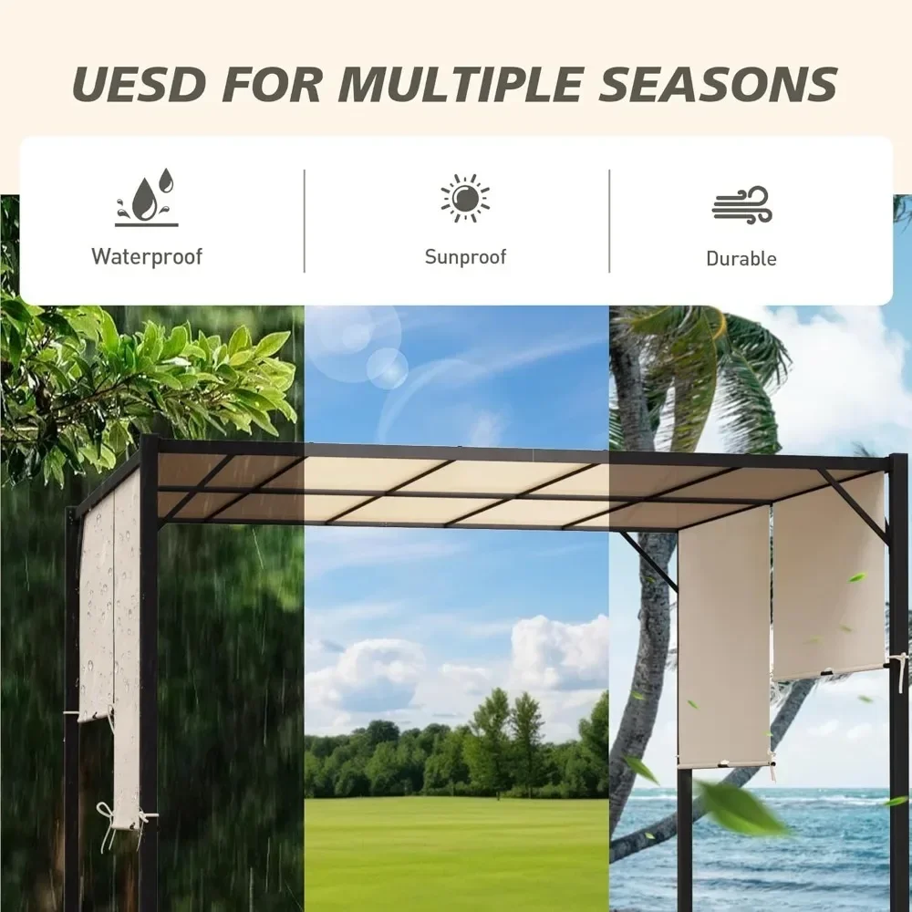 Фото # Для Serre d'extérieur avec pare-soleil, serre à double croix, cadre en aluminium, tissu ergistant aux intempización, 10x10 po& №4