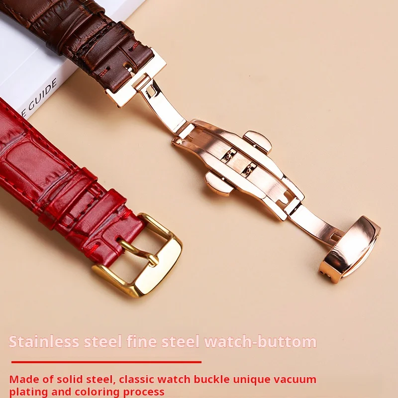 For Louis Vuitton Tambour Cowhide Watchband Lv Quick Release Genuine Leather Watch Strap 18-10mm 21-12mm Men women Metal buckle