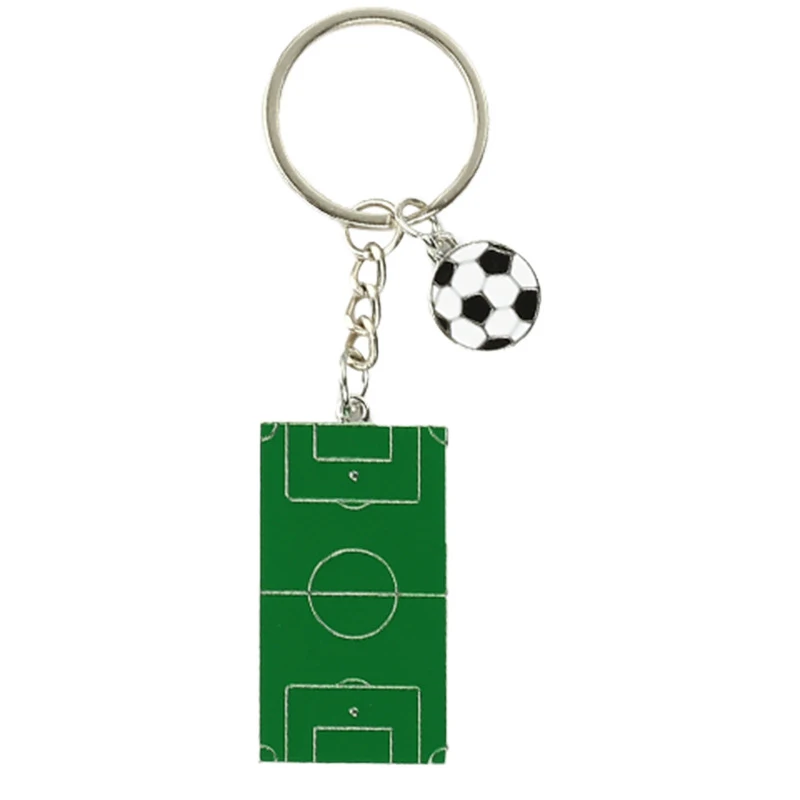 

Men Football Field Soccer Key Chain Holder Playground Sports Souvenir Keyring Ornament Keychains Jewelry Football Fans Club Gift