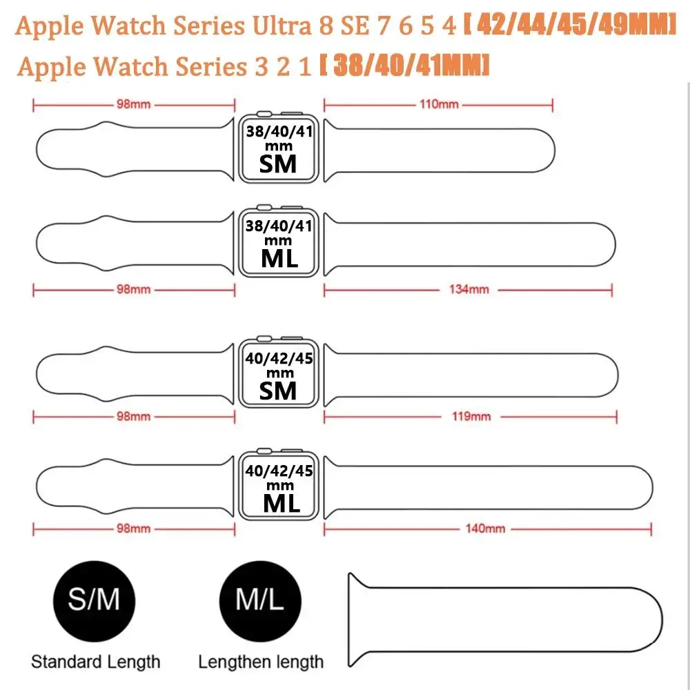 Silicone Strap For Apple Watch Band 44mm 40mm 45mm 41mm Ultra 49mm 42mm 44 45 mm correa bracelet iwatch series 7 8 se 3 4 5 6