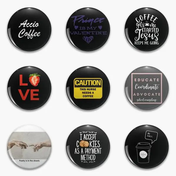 

Кофейный это первый чудо черный принц мой день Святого Валентина Love Me мягкая Кнопка заколка настраиваемая заколка на лацкан фотосессия жен...