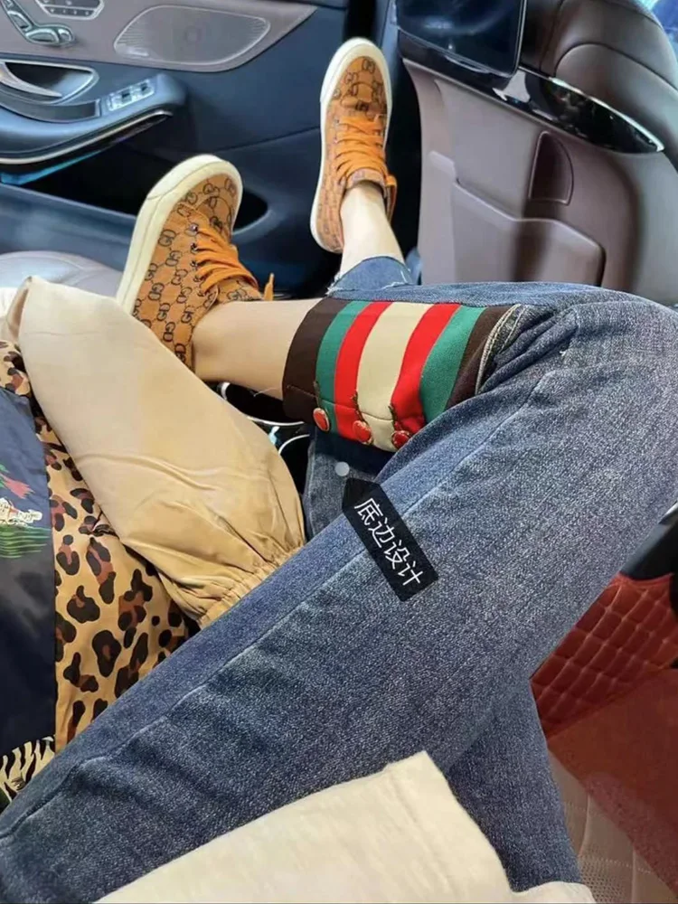 Y2k Big Size 2023 New Summer Thin Small Straight Leg Jeans Female Fat Mm Thin Nine Minutes Smoke Pipe Pants