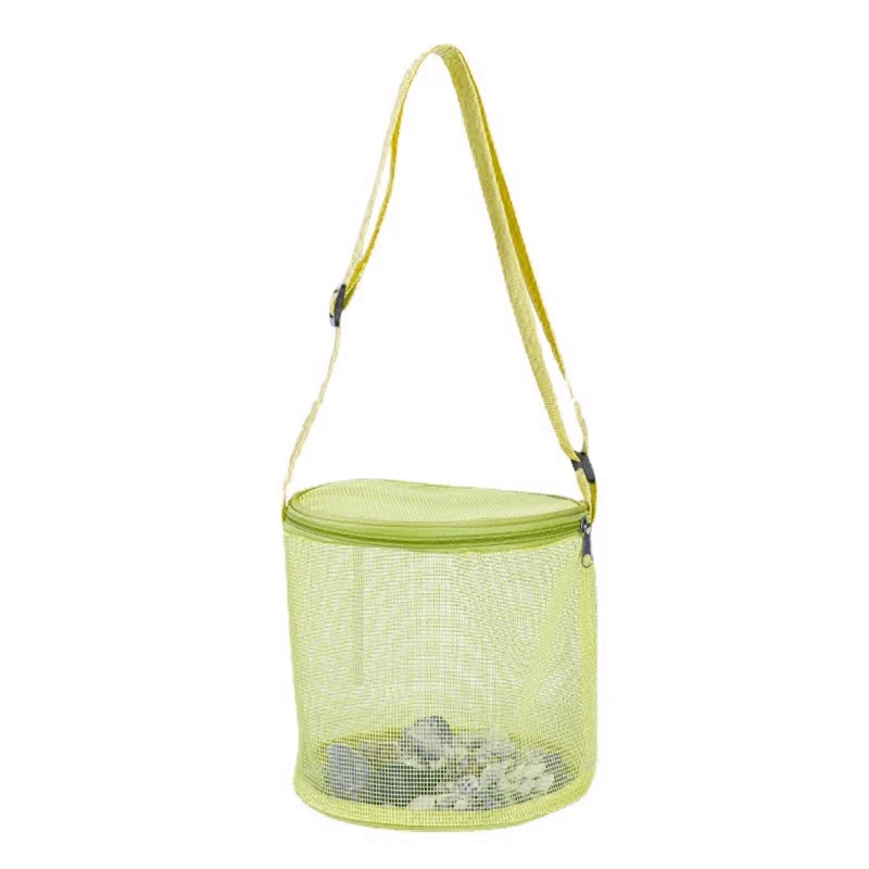 

Netted Beach Bag Sand Play Summer Pool Zipper Bag w/ Adjustable Strap Beach Bag Sandproof Kids Travel Bag Packing Accs P31B