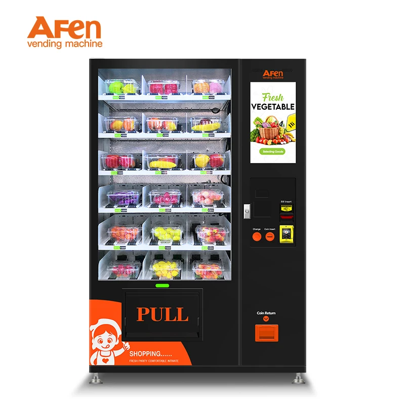Фото Торговый автомат AFEN Arm Dessert с настраиваемой цветовой гаммой для продуктов питания и напитков с большим рекламным экраном №2