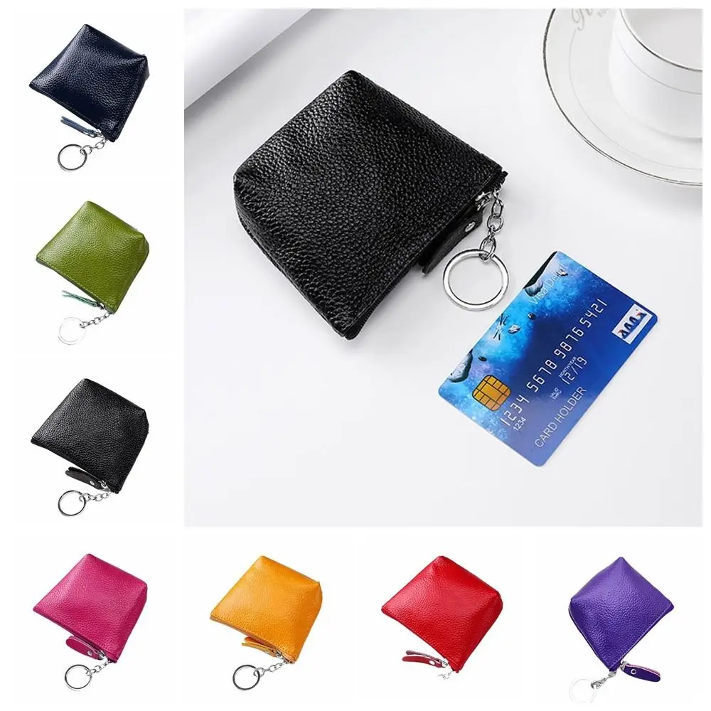 

Korean Style Small Leather Coin Purse Portable Mini Zipper Short Clutch Bag Card Holder Male