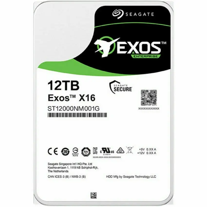 

NEW ST12000NM001G Seagate 12TB Exos X16 512E 3.5" SATA 6Gb/s Enterprise Hard Drive