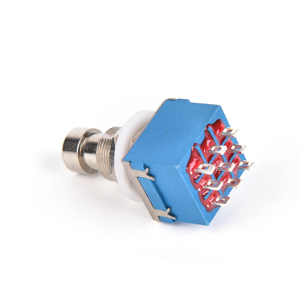 

1pc Guitar Effect Switches 9-pin 3PDT Guitar Effects Pedal Box Stomp Foot Metal Switch True Bypass