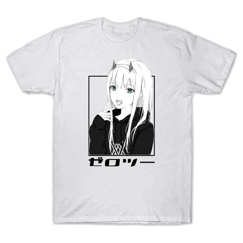 

Anime Zero Two Graphic Unisex T-shirt Clothes Darling In The Franxx Mang Beautiful Girl Printed Women/Men Tees Shirts Tops