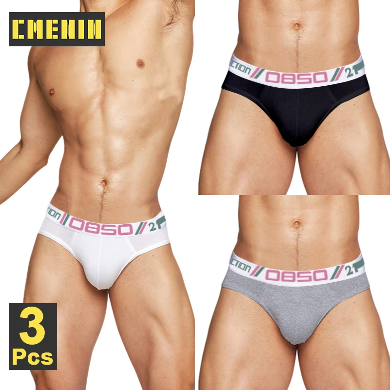 

CMENIN BS 3Pcs Ins Style Cotton Gay Sexy Men's Panties Briefs Men Underpants Hip Innerwear Jockstrap Underwear Man Brief Cueca