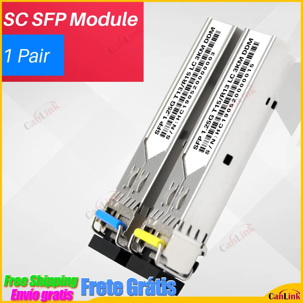 

1 пара, модуль SFP 1,25G LC BiDi нм/нм, модуль приемопередатчика WDM с переключателем и функцией DDM