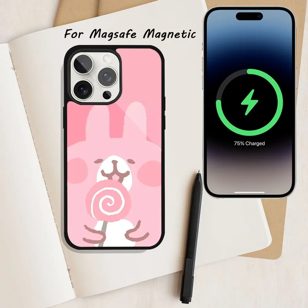 Милый чехол для телефона K-Kanahei iPhone 15 12 13 14 11 Pro Plus Max Magsafe Магнитный с беспроводной