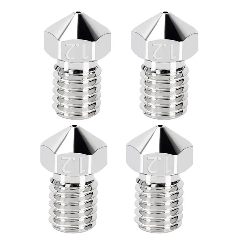

3D Printer Nozzle Head M6 Thread Replacement High Temperature Resistant For V5 V6 1.75Mm Extruder Printing 4 Sets