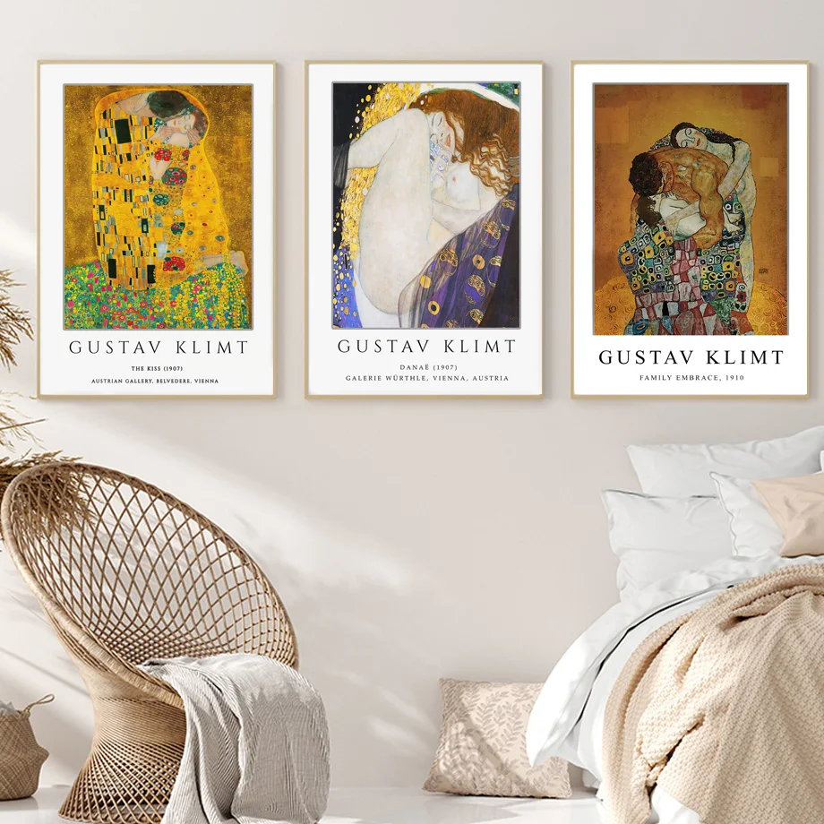 Настенная картина Gustav Klimt Kiss The Tree Of Life Athena постеры и принты на холсте в