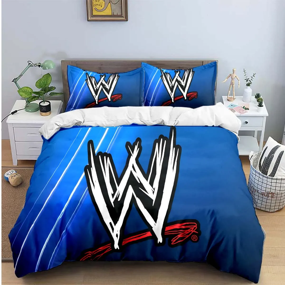 3D борцовский спортивный комплект постельного белья с принтом W-Wwe пододеяльник