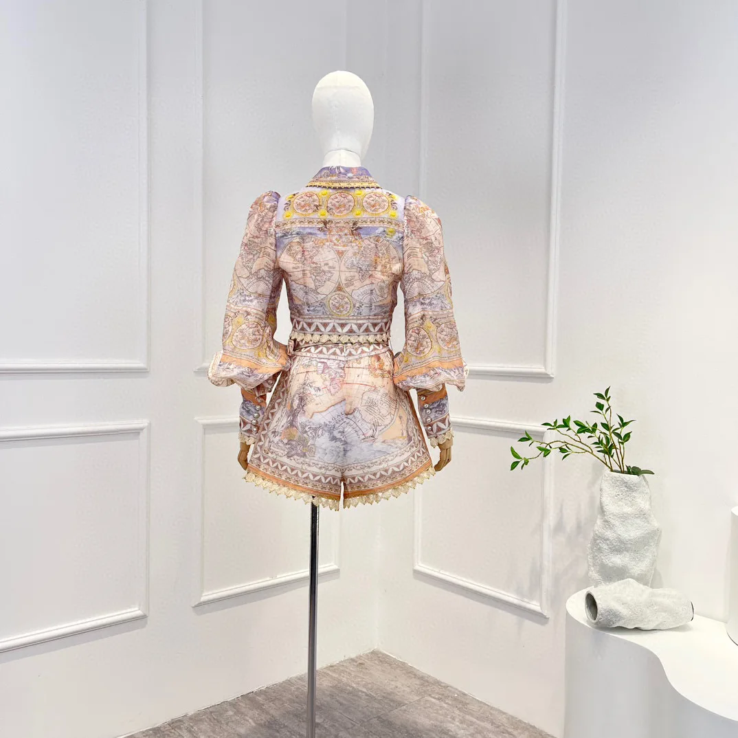 Комплект топов и шорт из рафии травы. Лляная строка. 2025 г. новинка лета женское