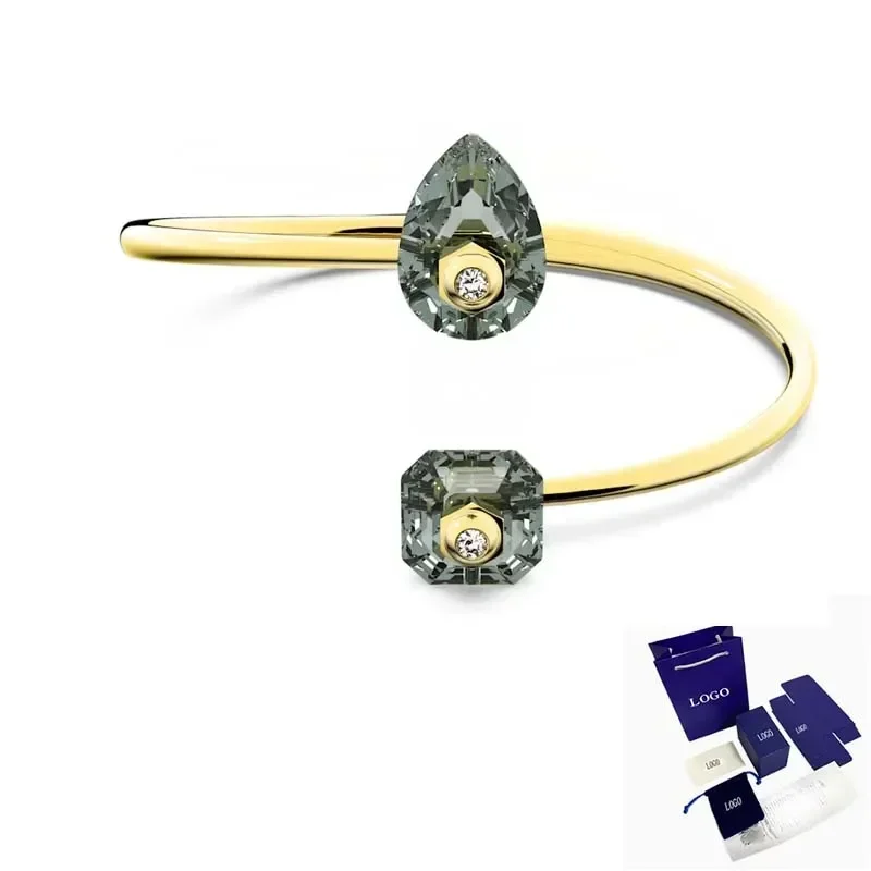 Серый Браслет Numin С Покрытием Смешанная Огранка Модные Винтажные Женские