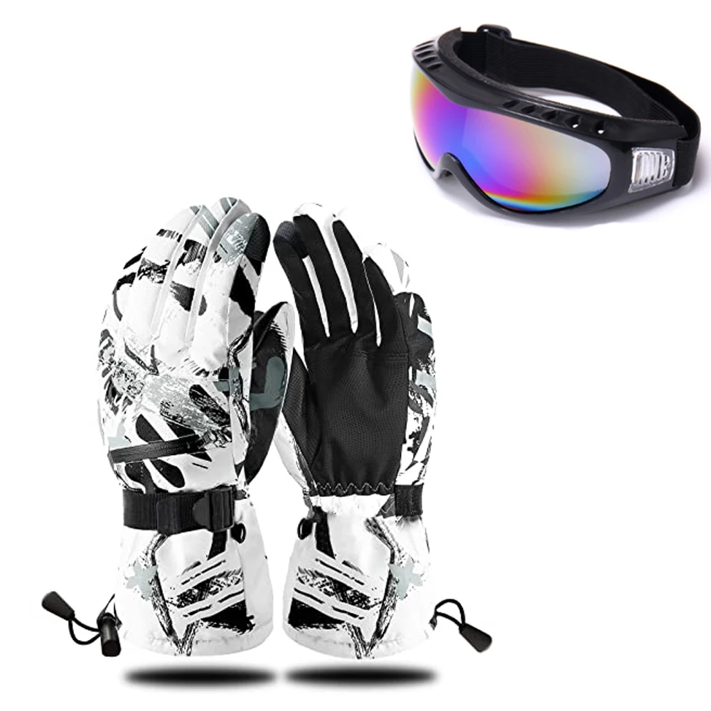Лыжные перчатки, водонепроницаемые Зимние перчатки для сенсорного экрана для мужчин и женщин, теплые зимние перчатки для сноуборда, лыжные ...