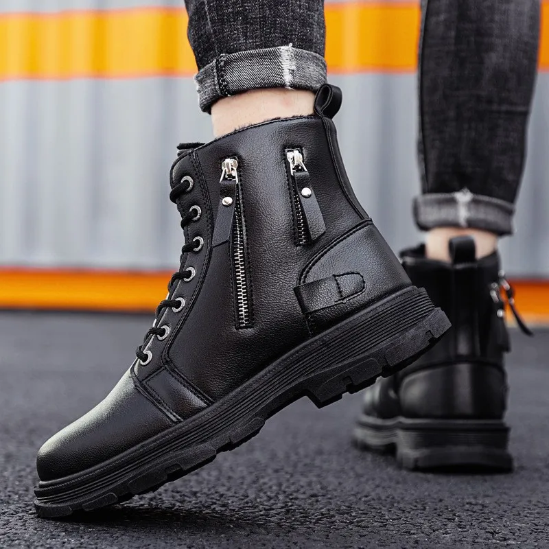 

Winter 2022 Men's Shoes New Fashion Leather Boots Men's Chelsea Casual Trend Doc Martens British Style High Top Boots