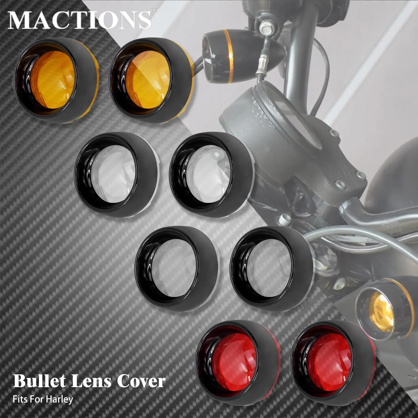 

Motorcycle Visor-Style Turn Signal Light Blinker Bezels Indicator Trim Ring Lens Cover For Harley Touring Sportster Softail Dyna