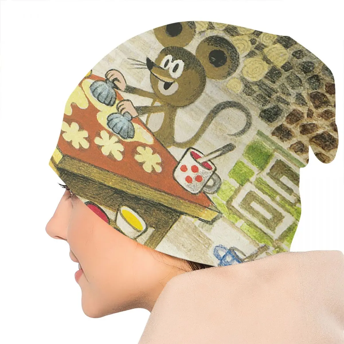 Мультяшная анимационная шапочка головной убор вязаная шапка Goth Street Krtek Zdenik