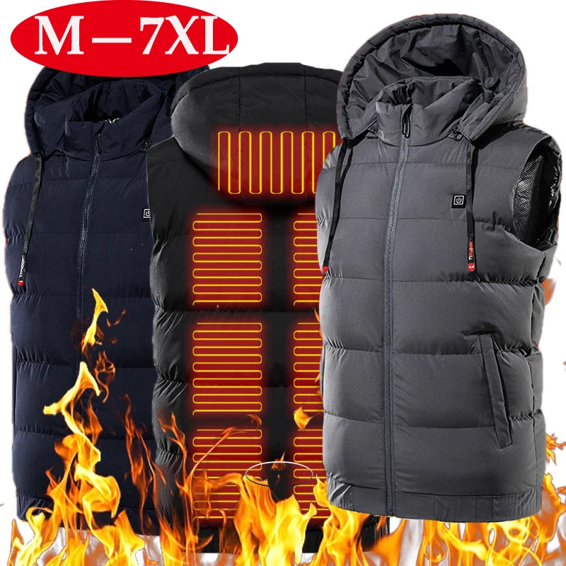 

Smart Temperature Control Heated Vest for Men, 9 Zones Heat, Plus Size Heating Jacket, Warm Electric Heating Clothing