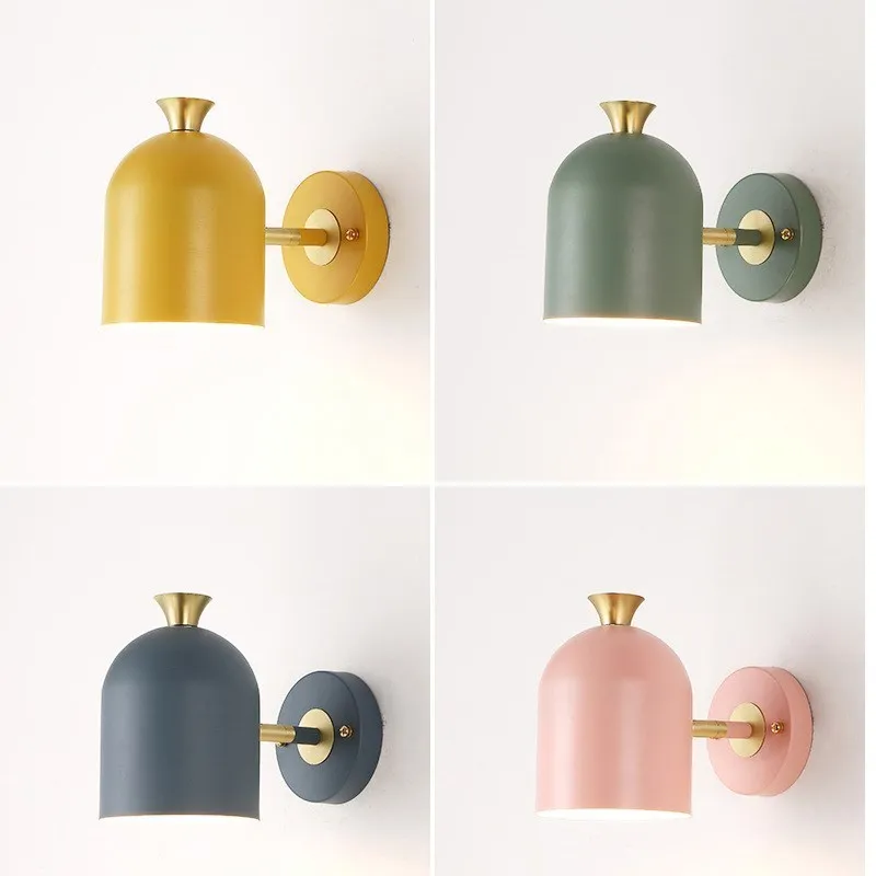 

Светодиодные Настенные светильники в скандинавском стиле, минималистичные разноцветные настраиваемые лампы для детской, столовой, спальн...