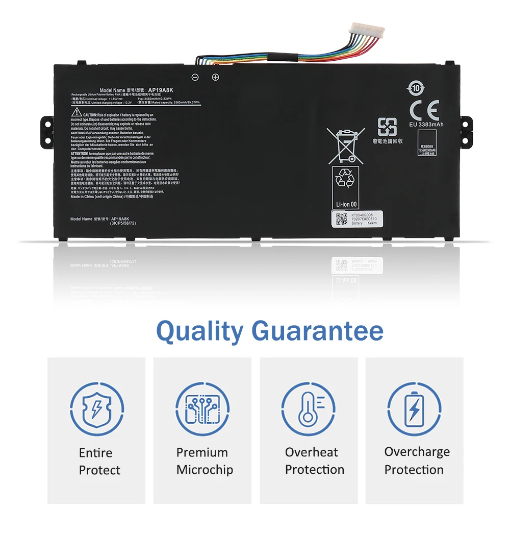 Аккумулятор ETESBAY AP19A8K 40 22 Втч совместимый с Acer Chromebook Spin 11 CP311-1H CP311-2H CP311-1HN R752TN-C07T