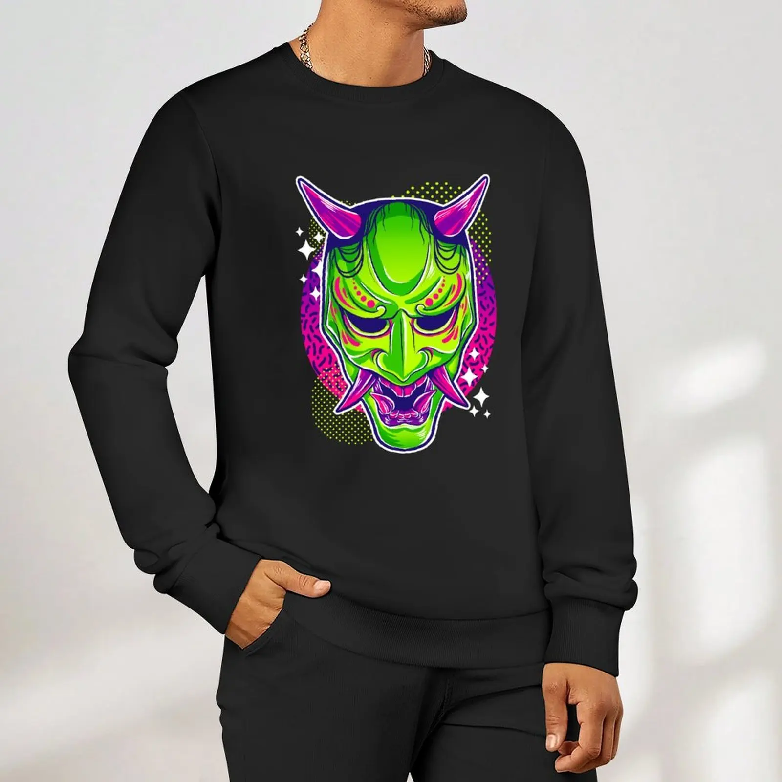 Neon Noh - Hannya Pullover korean autumn clothes blouse men's sweat-shirt fashion men hooded sweatshirt for men (art.: 3920d20deecc5) - 3920d20deecc5