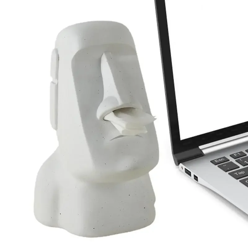 

Tissue Box Holder Easter Island Moai Sculpture Tissue Box Creative Face Tissue Case Organizer Dispenser For Car Home