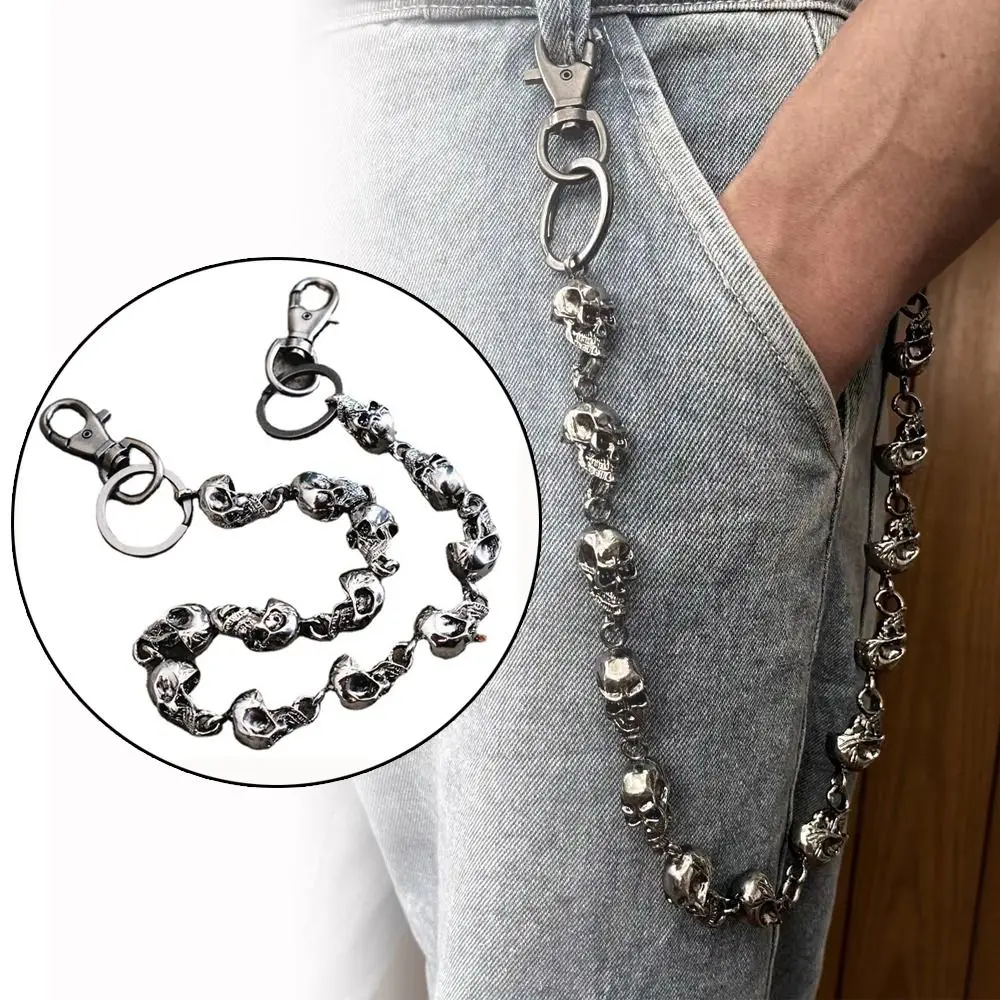 

Adjustable Gothic Jeans Pants HipHop Punk Skull Belt Link Coil Adjustable Strap Heavy Duty Waist Chain