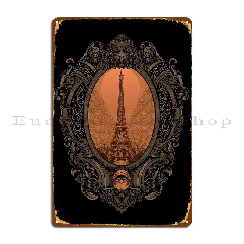 Etro Эйфелева башня винтажная металлическая табличка клубный настенный декор