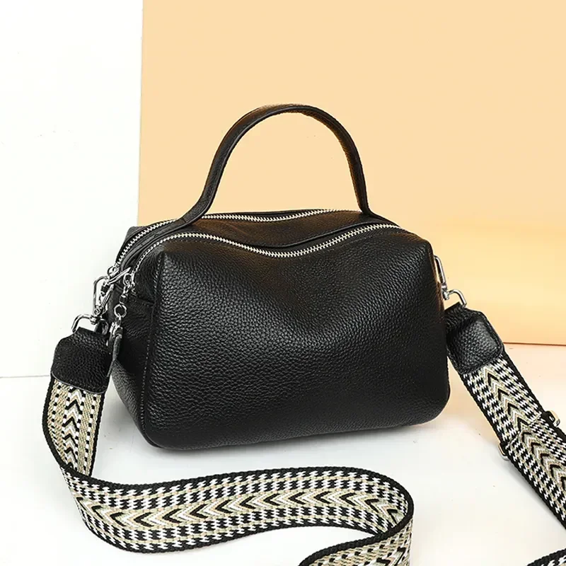 

2023 Fashion Crossbody Bags Women's Genuine Leather Bag Simple High Quality Tote Bag Vintage Boston Handbag Female Shoulder Bags