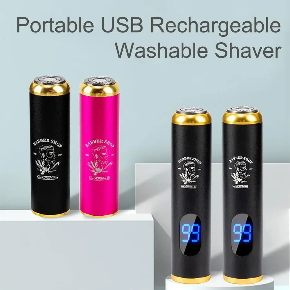 

Small Electric Shaver For Men Portable Mini USB Wet Dry Rotary LCD Shaver Razors Waterproof Quick Charge Nose Mustache Trimmer