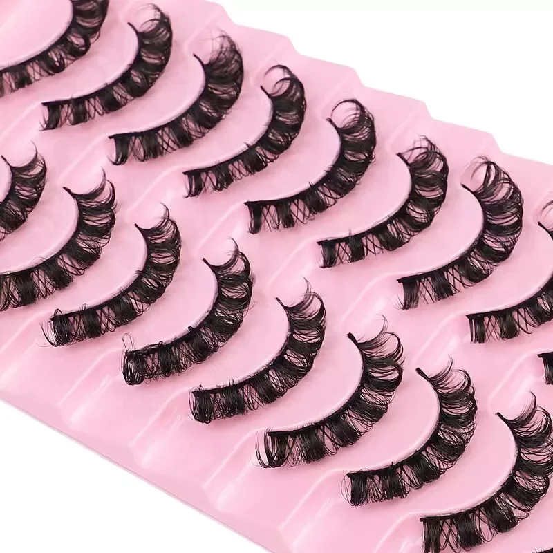 

NEW 5/10Pairs Lashes D Curl 10-16mm Russian Lashes 3D Mink Eyelashes Reusable Fluffy Russian Strip Lashes eyelashes extensions