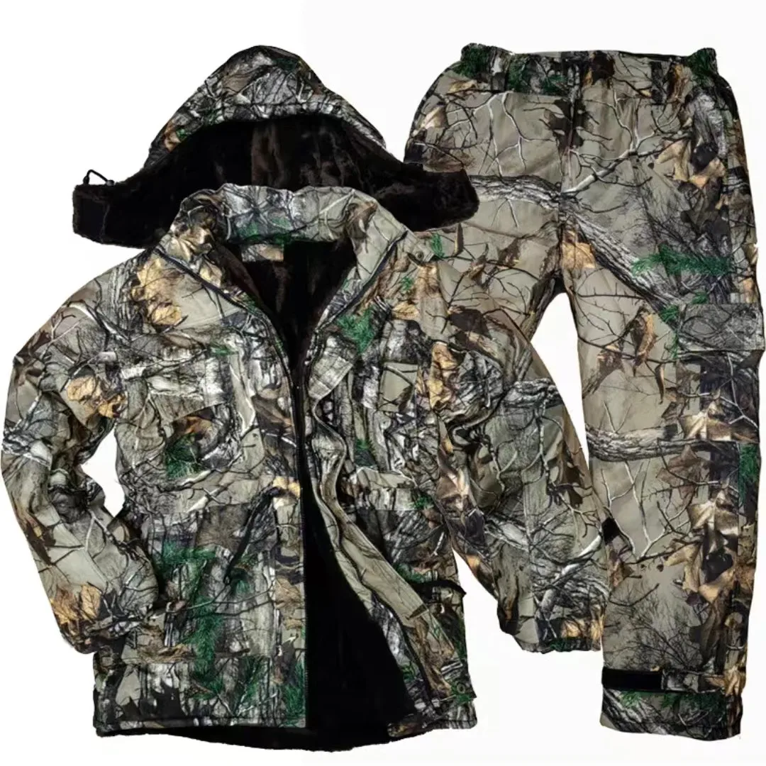 

2023 New Winter Hunting Fishing Suit Rainproof Bionic Camouflage CS Cosplay Military Operation Hooded Jacket Pants