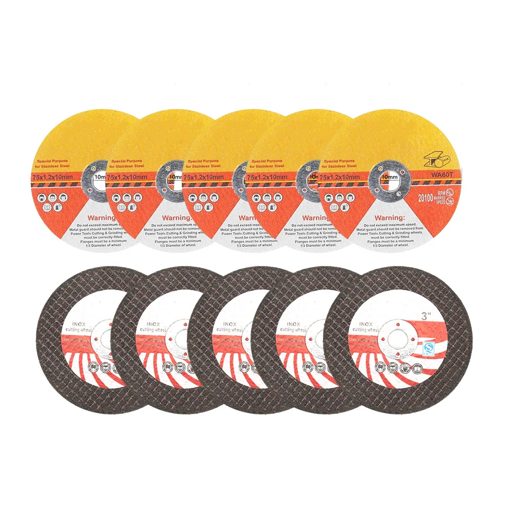 

10pcs 75mm Circular Cutting Disc Resin Saw Blade Grinding Wheel Cutting Disc For Angle Grinder Cutting Power Tools Accessories