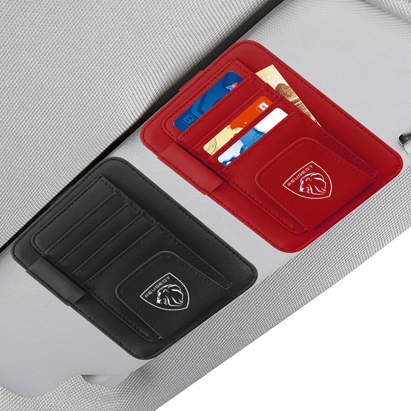 Автомобильный солнцезащитный козырек из ПУ кожи держатель для очков зажим