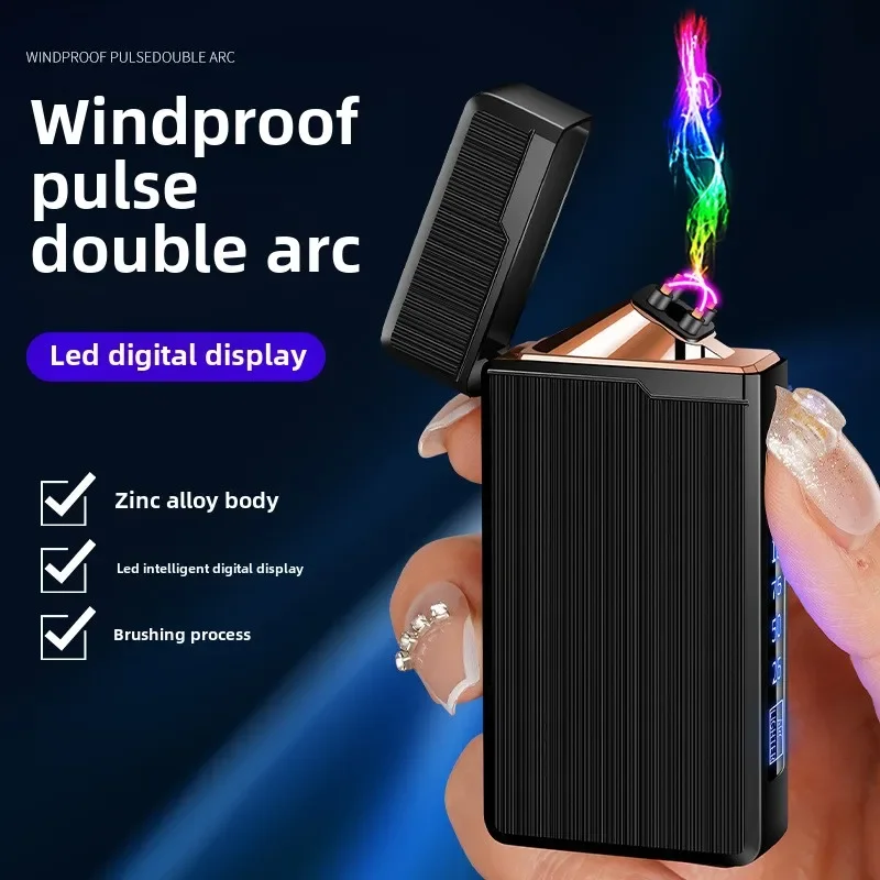Новая перезаряжаемая зажигалка с двойной дугой ветрозащитная интеллектуальный