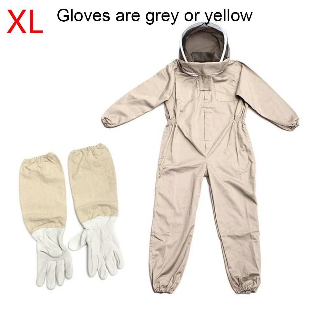 

Garden Bee Proof Beekeeping Suit Ventilated Safety Protective Clothing Outfit With Glove Veil Hood Full Body Farm Professional