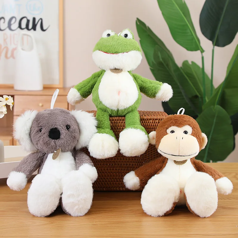 

Kawaii 35cm Jungle Animal Series Plush Dolls Frog Monkey Koala Bear Super Soft Toys Kids Love Surprise Birthday Gifts Home Decor